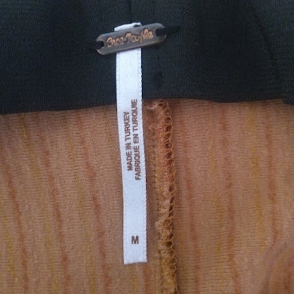 FREE PEOPLE | Gold Ribbed Velvet Slim Fit Pull-On Flare Pants 70s Festival M - Picture 11 of 14